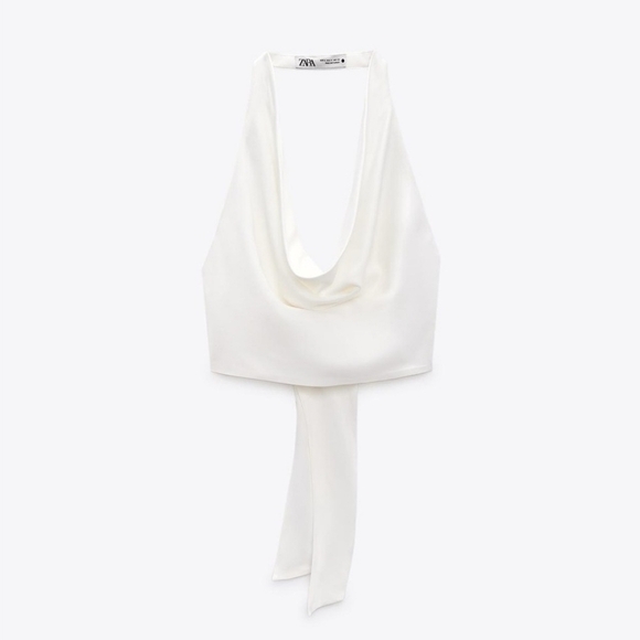 Zara White Halter Top - Picture 1 of 1